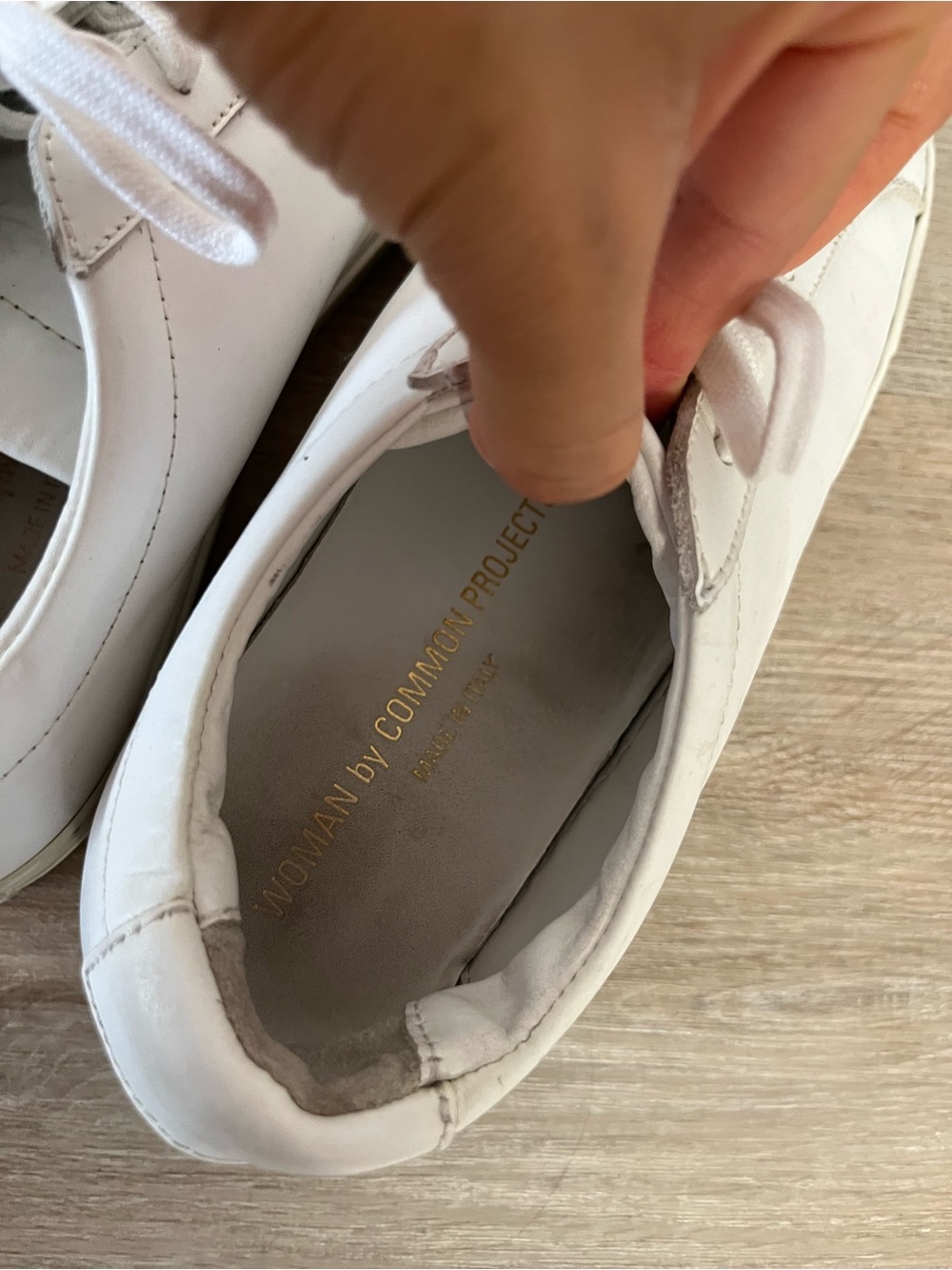 Common Projects Original Achilles Low Sneaker White Leather Lace-Up Size 38 - Picture 9 of 10